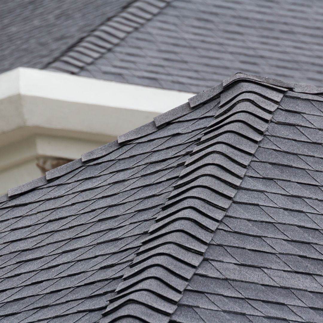 Shingled roof after maintenance to prevent leaks.