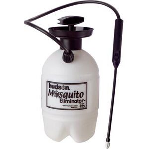 Sprayer that you would use for chemical solutions to spray in hard to reach or low places. It has a white jug with a black lid, pump, hose and sprayer.