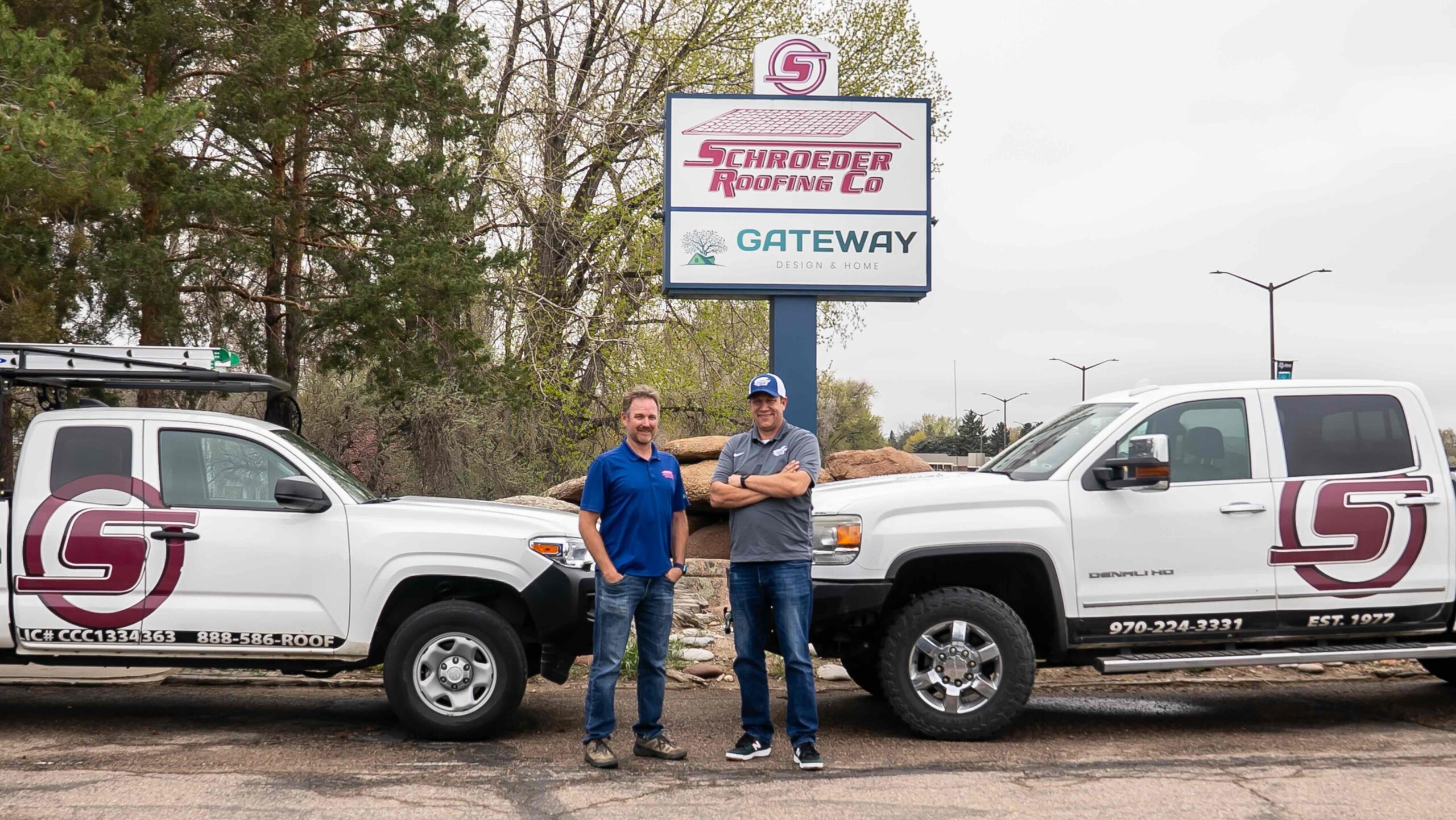 SRC_OwnerPhoto Meet Schroeder Roofing Owners, Jason DuBois (left) and Wes Hill (right)