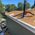 view of a roof repair
