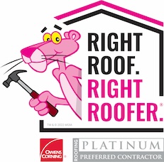 Right Roof Right Roofer platinum contractor badge